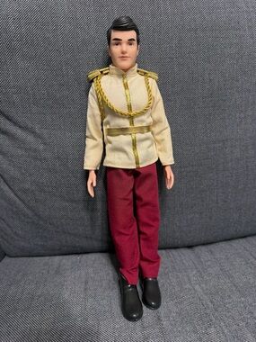 Disney Prince Charming Doll in Cream Jacket with Gold Trim and Burgundy Pants